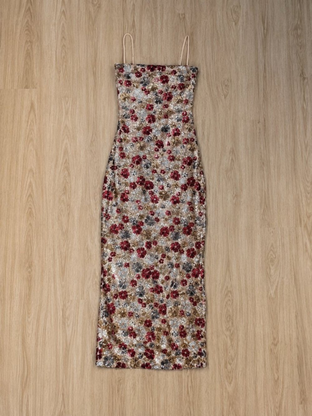NWT Club L London Vitora Red Floral Sequin Embellished Maxi Dress | Retail $320 View 3